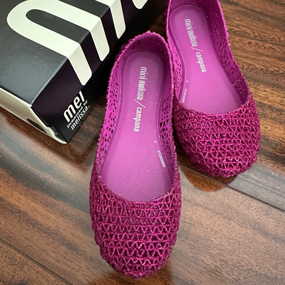 Mini Melissa/Campana - Pink Glitter  - Size 1 - Brand New